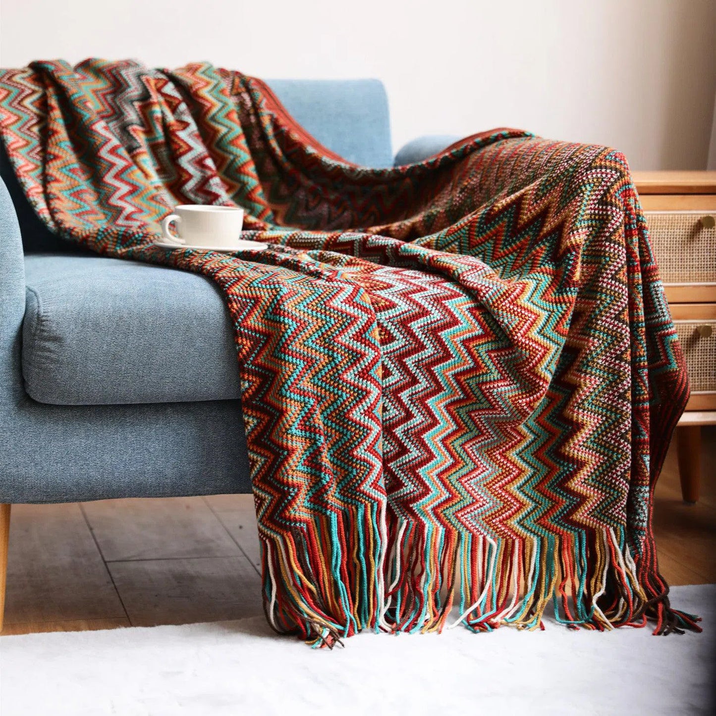 Bohemian Knitted Blanket