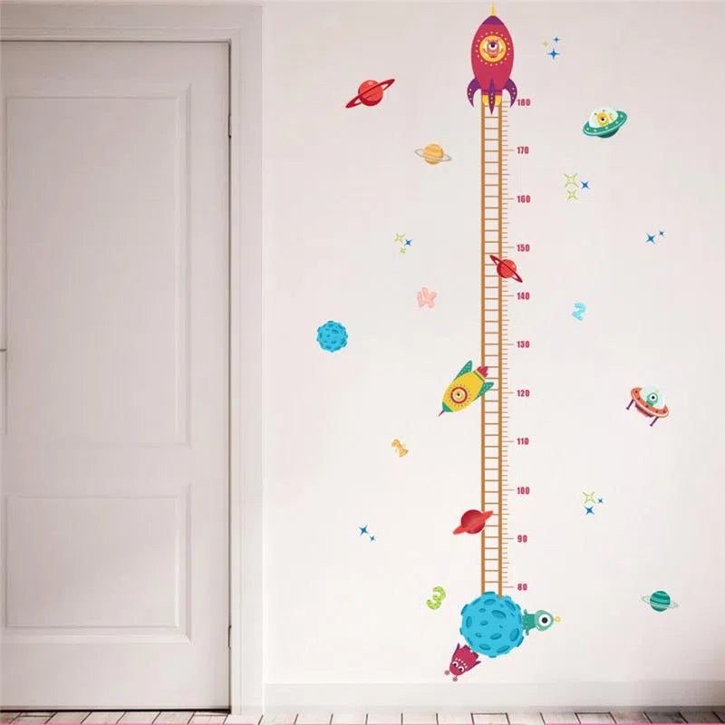 Outer Space Height Measure Wall Stickers