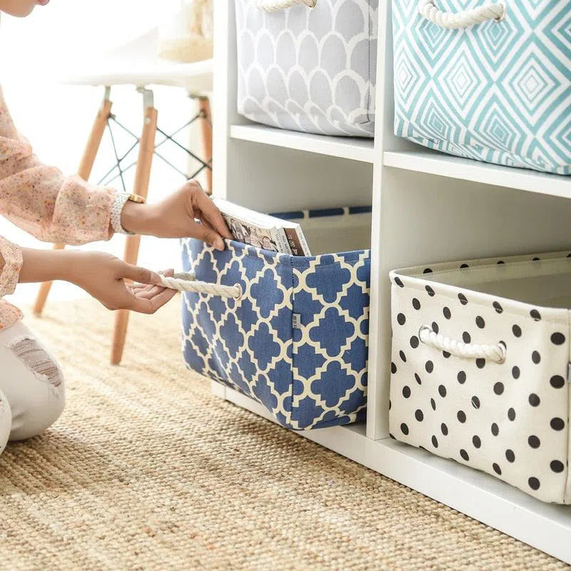 Cube Canvas Fabric Storage Basket