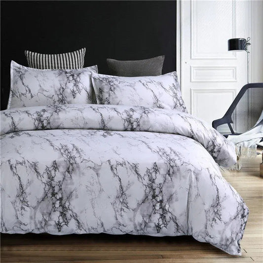 Marble Print Bed Cover Set-Olive Miles Home