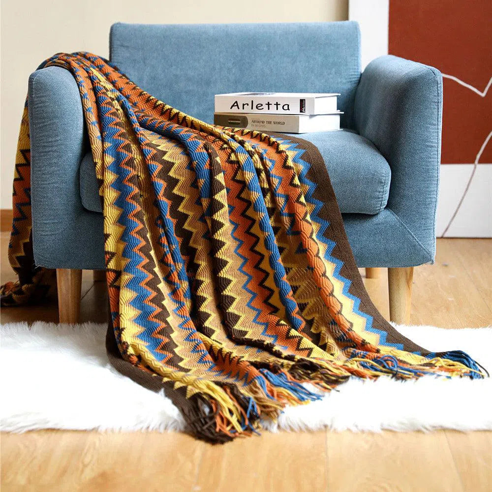 Bohemian Knitted Blanket