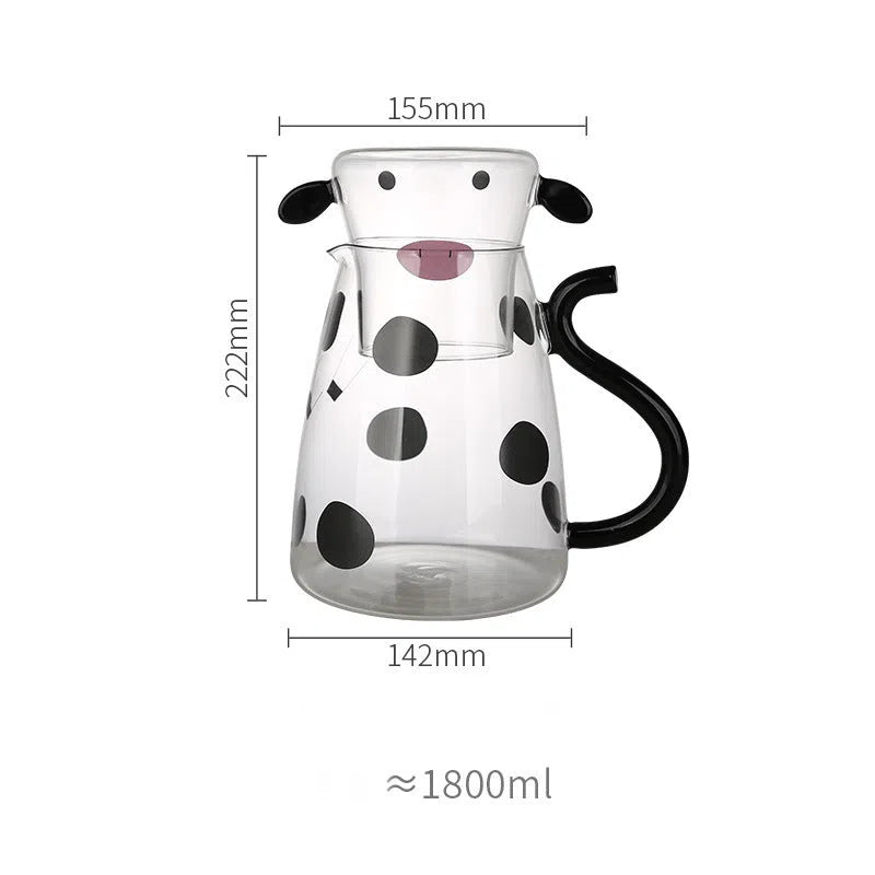 Cute Cow Glass Pitcher Set