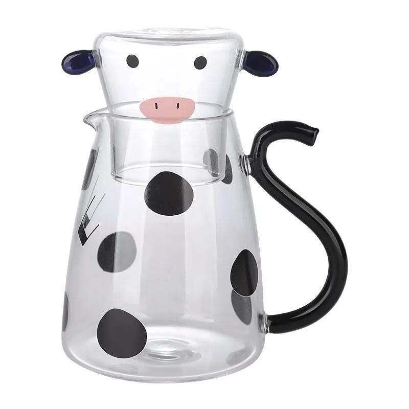 Cute Cow Glass Pitcher Set