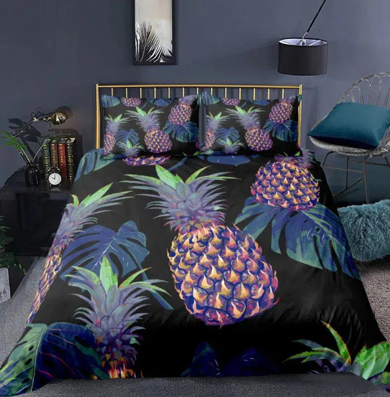 Pineapple Bed Cover Set-Olive Miles Home