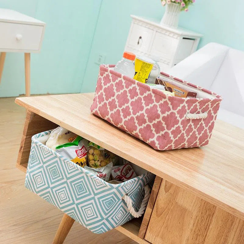 Cube Canvas Fabric Storage Basket