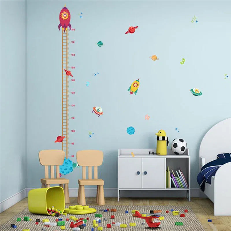 Outer Space Height Measure Wall Stickers