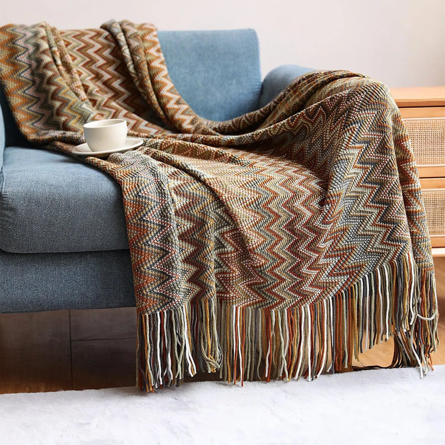 Bohemian Knitted Blanket