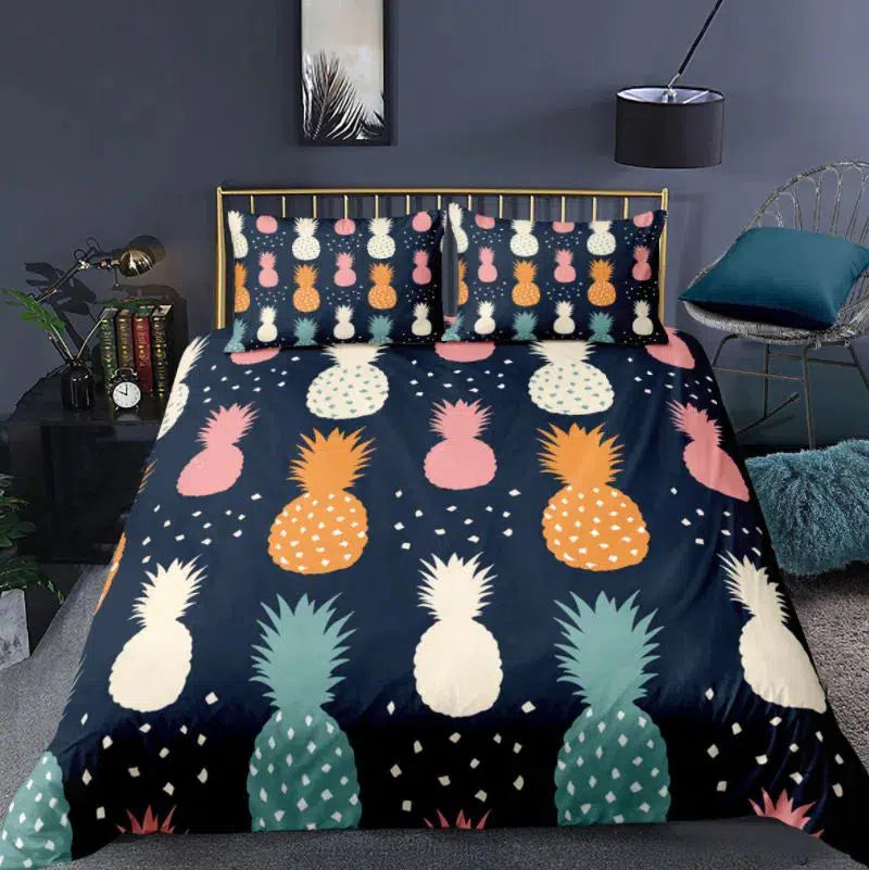 Pineapple Bed Cover Set-Olive Miles Home