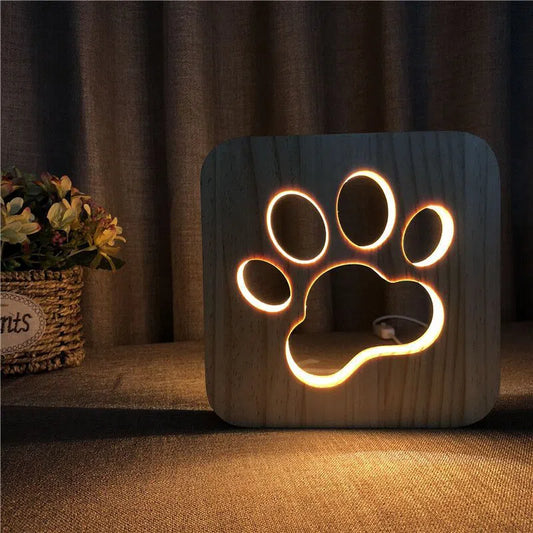 Wooden Animal Shape Desk Lamp