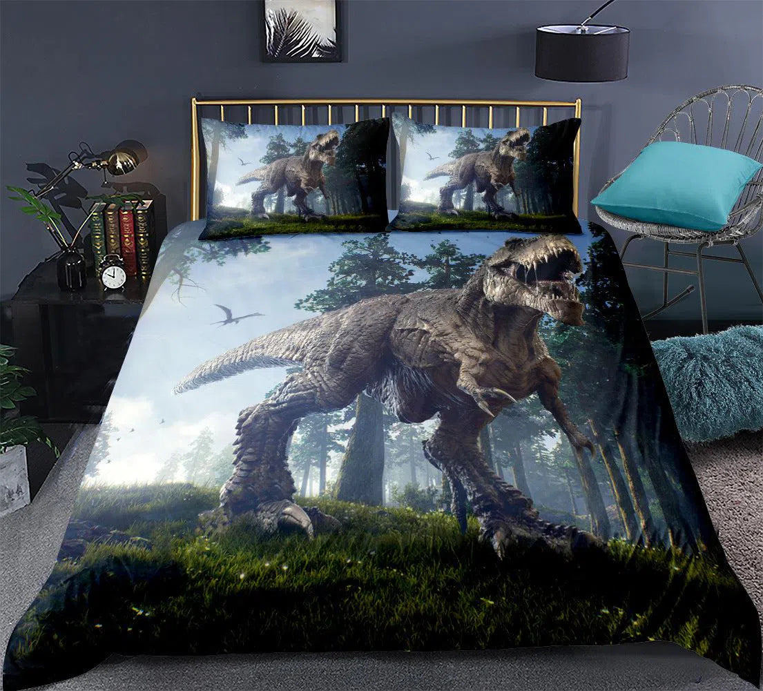 3D Dinosaur Bed Cover Set-Olive Miles Home