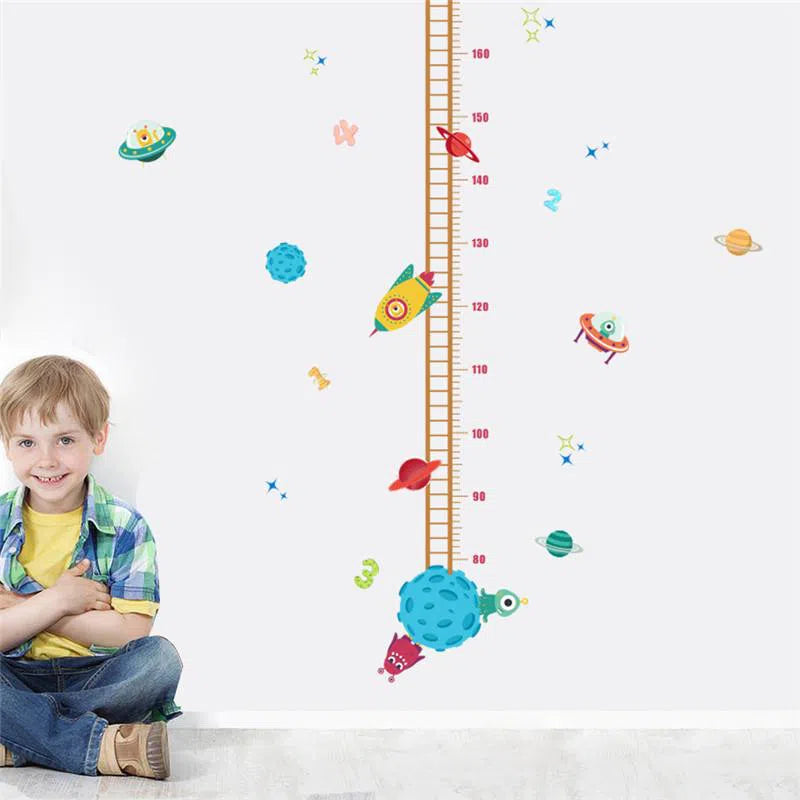 Outer Space Height Measure Wall Stickers