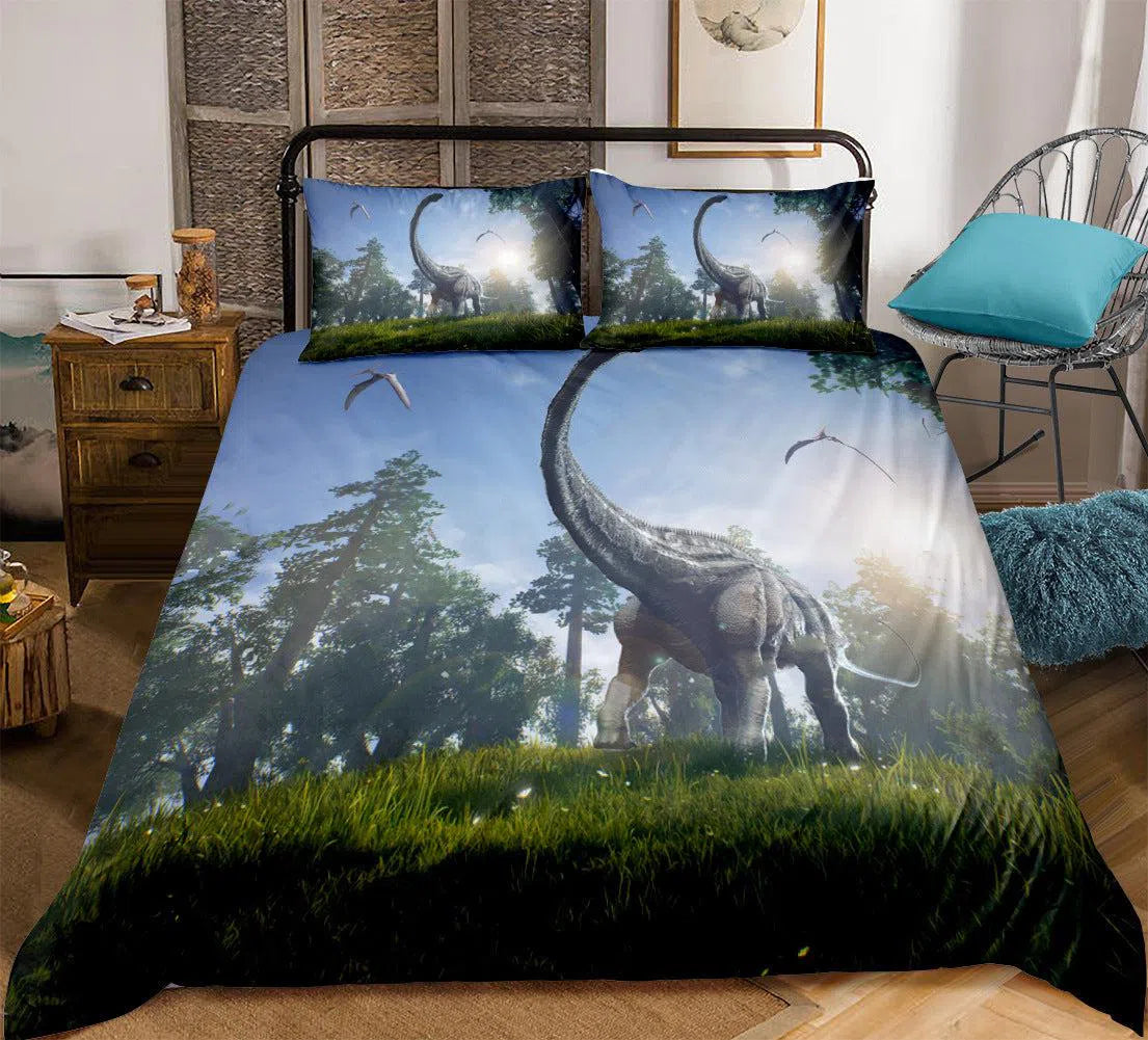 3D Dinosaur Bed Cover Set-Olive Miles Home