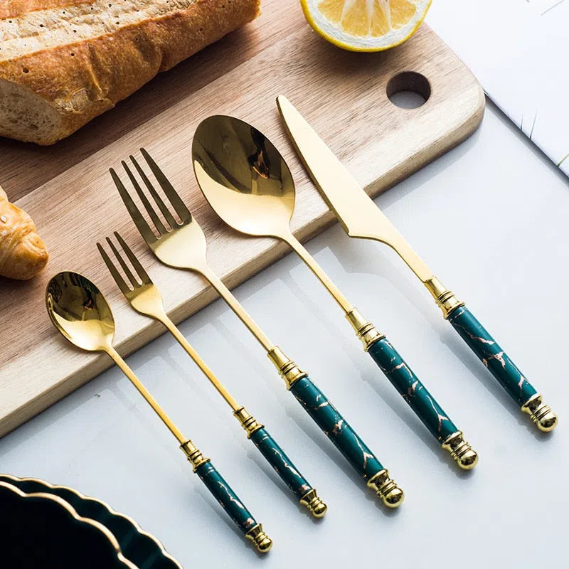 Vintage Ceramic Cutlery Set