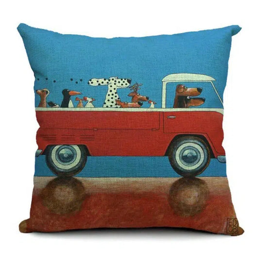 Driving Dog Pillow Case