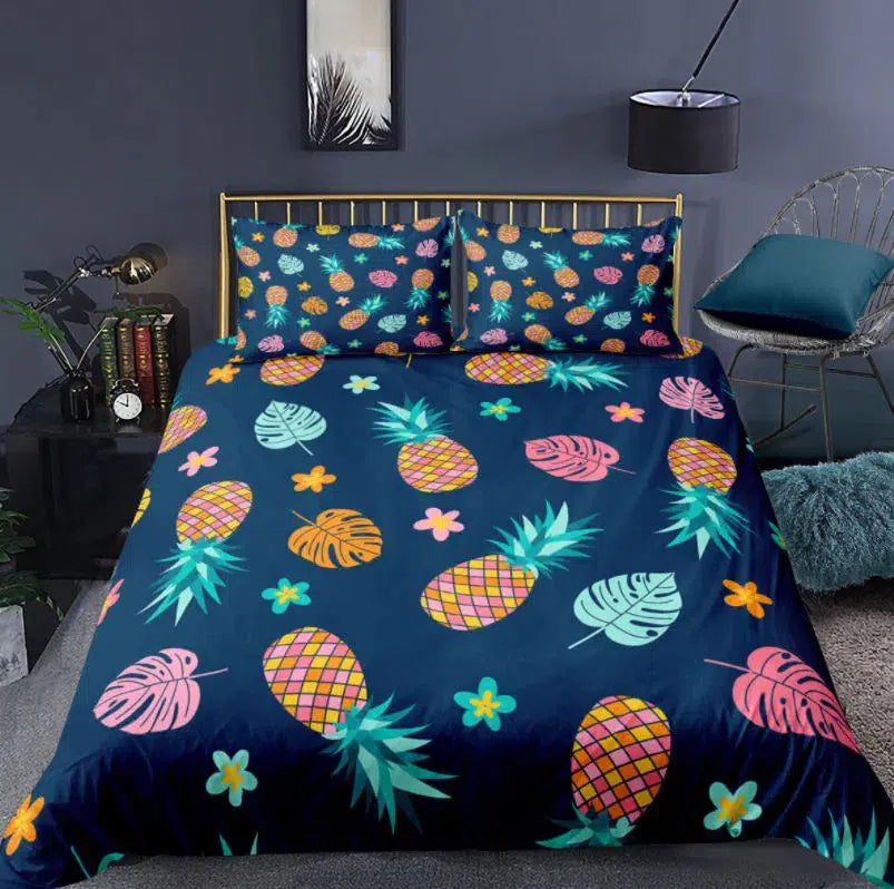 Pineapple Bed Cover Set-Olive Miles Home