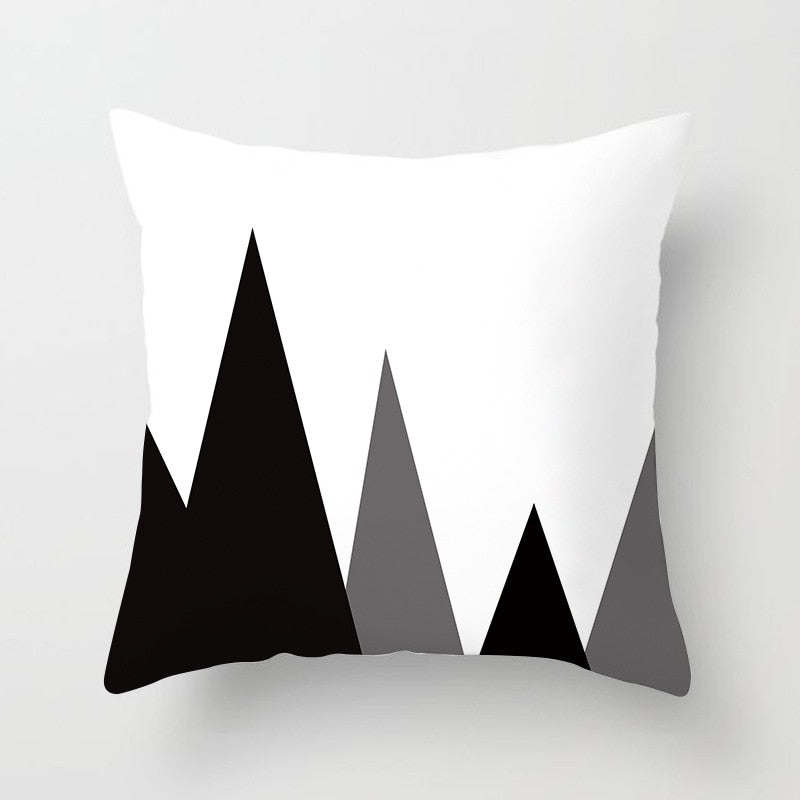 Black & White Geometric Pattern Pillow Case