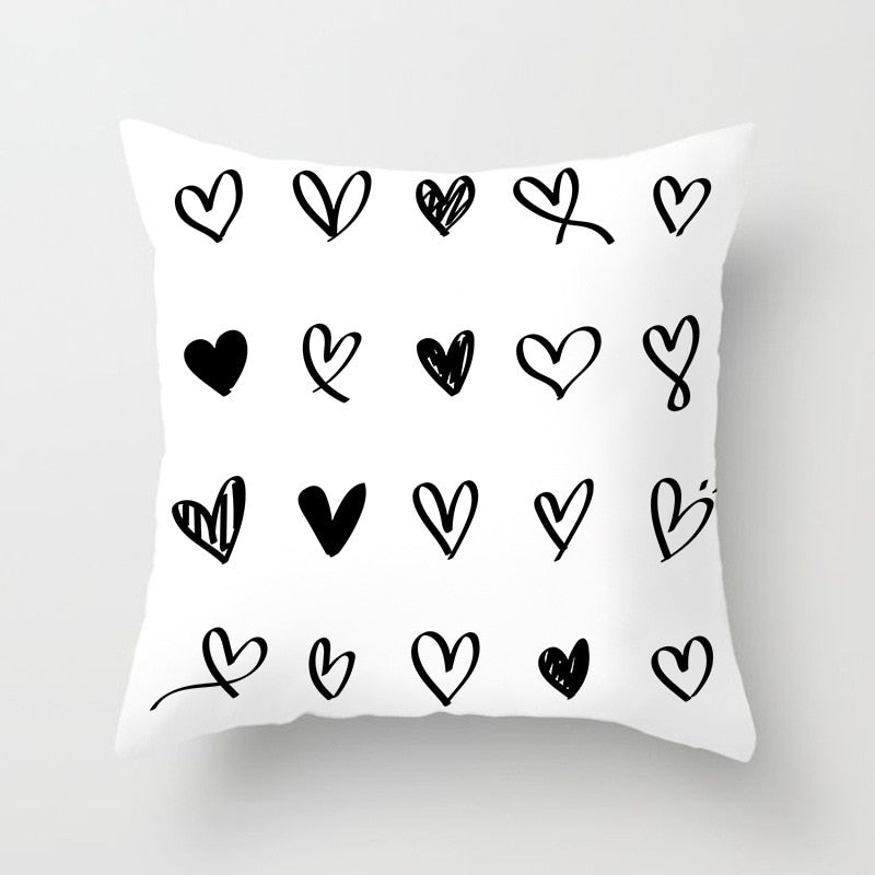 Black & White Geometric Pattern Pillow Case