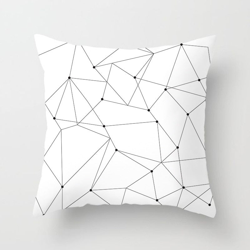 Black & White Geometric Pattern Pillow Case