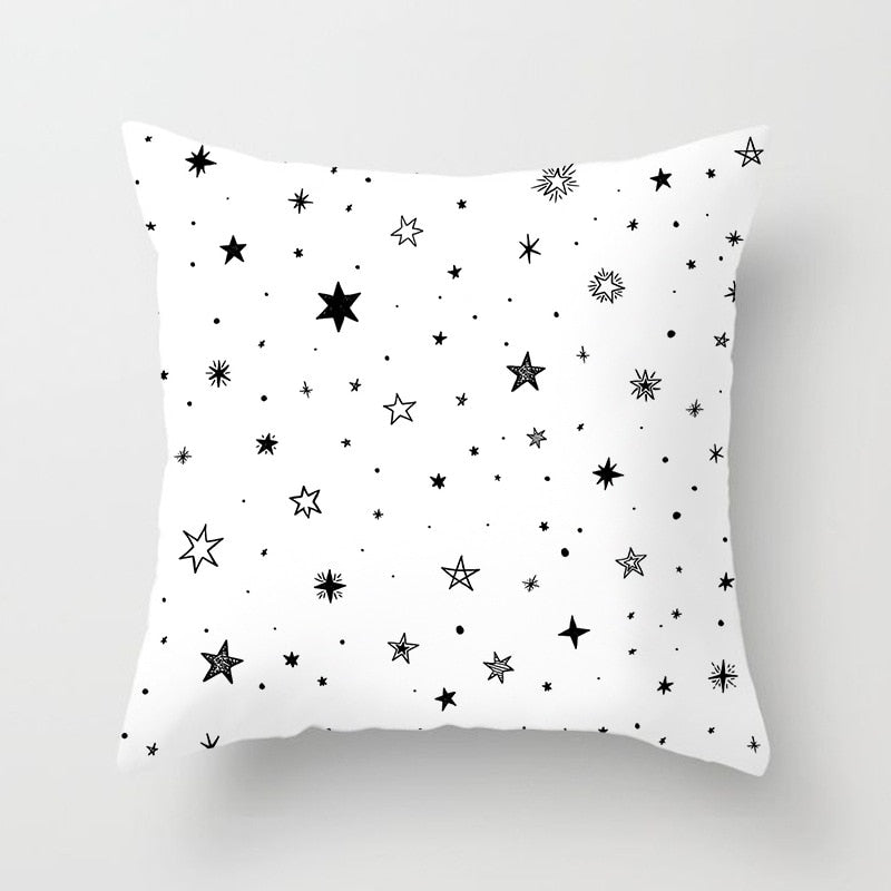 Black & White Geometric Pattern Pillow Case