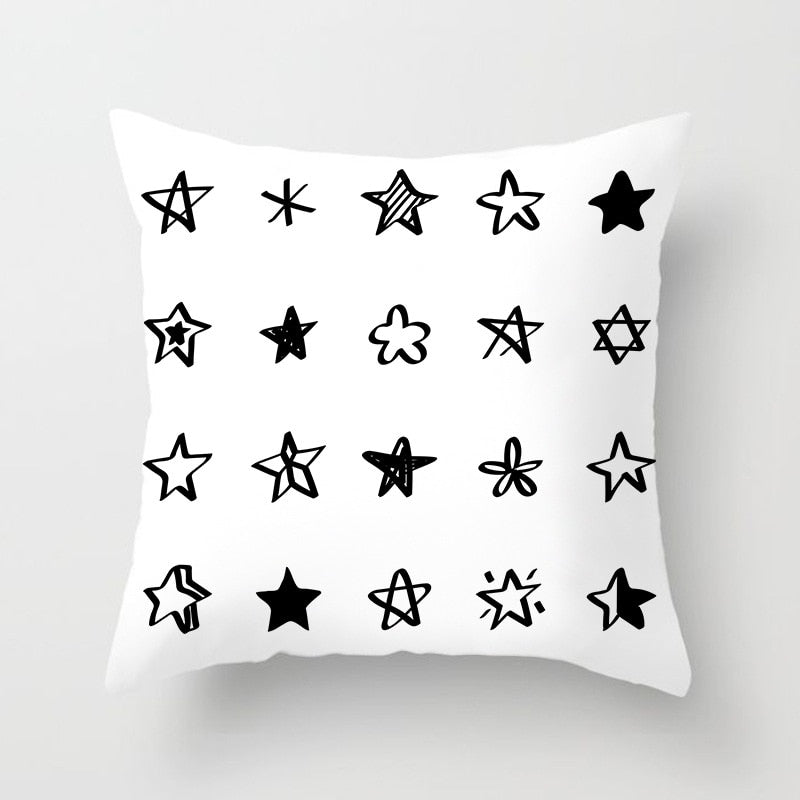 Black & White Geometric Pattern Pillow Case