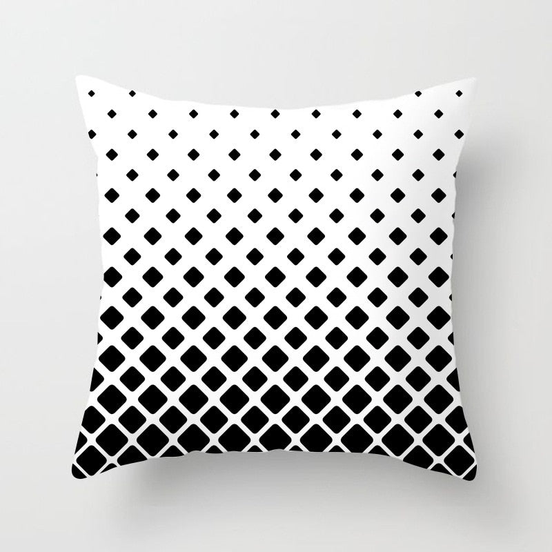 Black & White Geometric Pattern Pillow Case