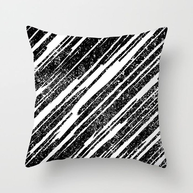 Black & White Geometric Pattern Pillow Case