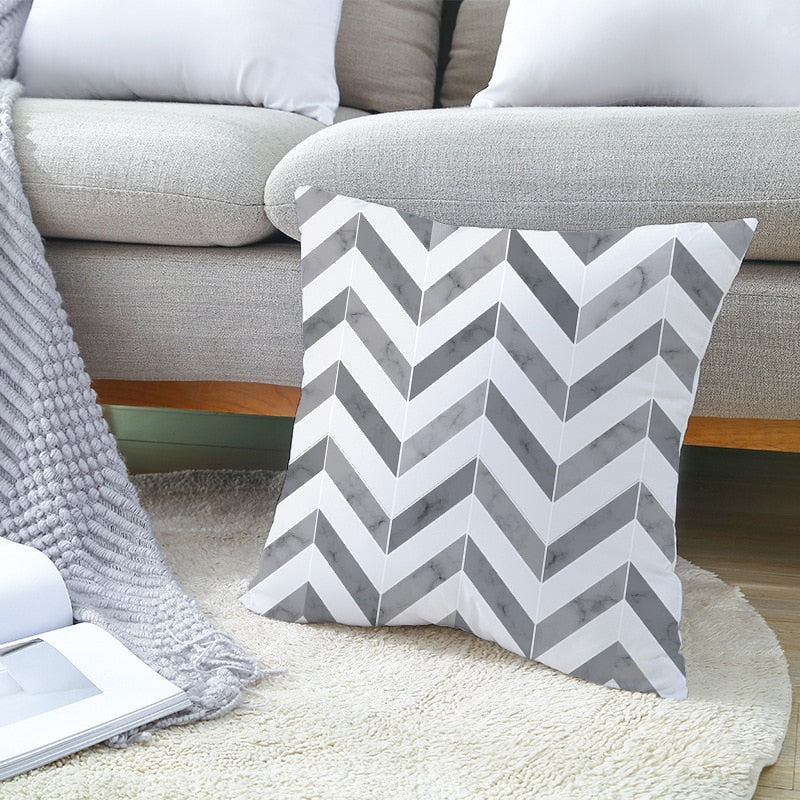 Black & White Geometric Pattern Pillow Case