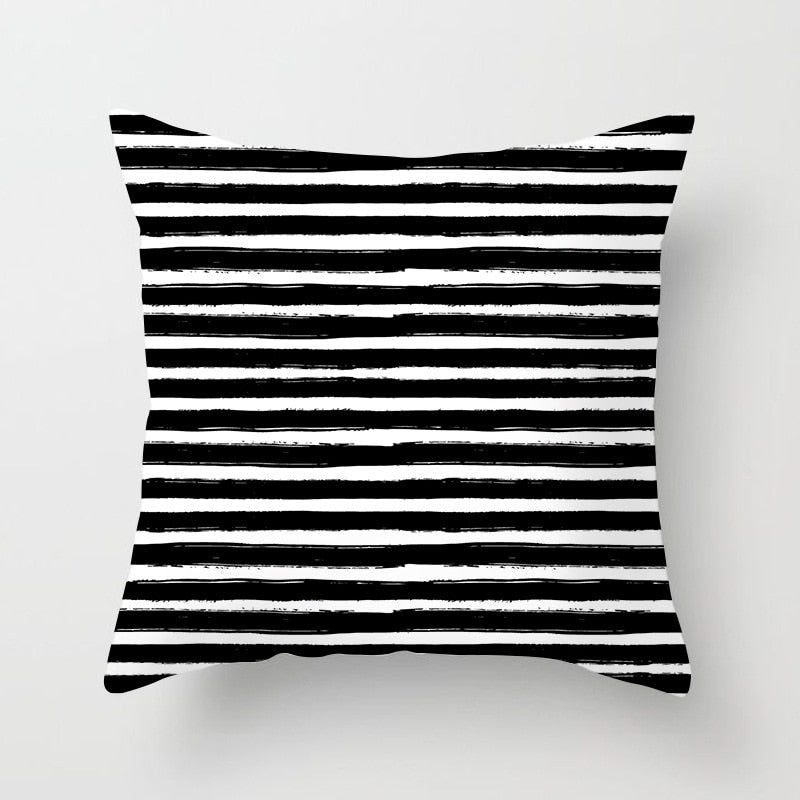 Black & White Geometric Pattern Pillow Case