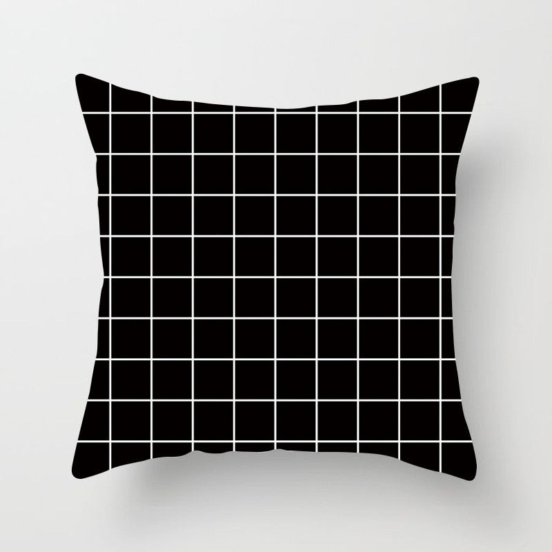 Black & White Geometric Pattern Pillow Case