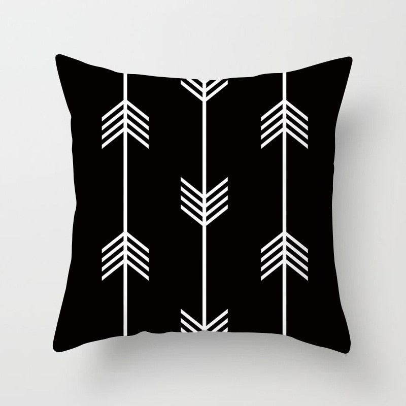 Black & White Geometric Pattern Pillow Case