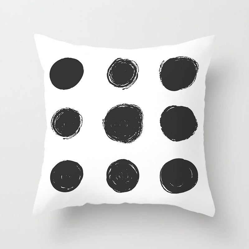 Black & White Geometric Pattern Pillow Case