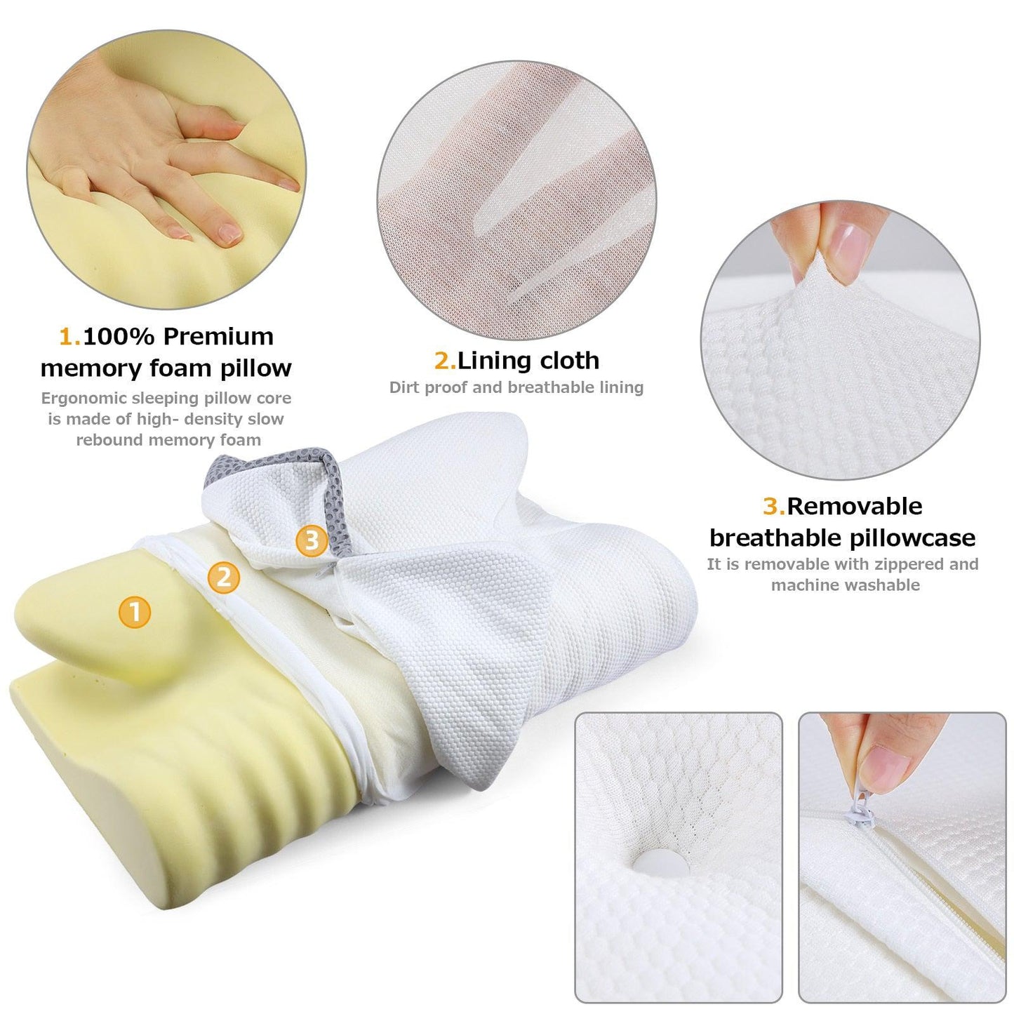 2 in 1 Memory Foam Cervical Pillow